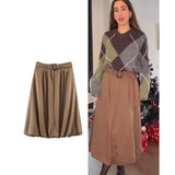  MQTIME  -  Women Leisure Skirts Spring Summer New Fashion Solid Color Mini Skirts For Women Elegant High Waist Khaki Skirts