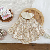 MQTIME  -  New Spring Baby Bodysuit Cute Infant Girls Doll Collar Flowers Jumpsuit Toddler Loose One Piece