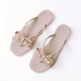 MQTIME  -  Summer Jelly Slippers Women Butterfly PVC Sweet Beach Pull On Flat Solid Ladies Versatile Fashion Anti slip Slippers