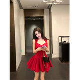 MQTIME  -  Woman Dress Bow V Neck Sleeveless Slim Square Collar Summer Fashion Sexy Elegant Mini Dresses Party Clubwear Backless