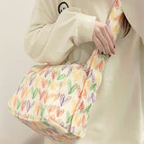 Mqtime Autumn & Winter Rainbow Love Square Bag for Women Cute Colorful Printed Plush Shoulder Bag Fashion Female Casual Crossbody Bags