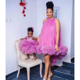 MQTIME  -  Lovely Mom And Daughter Tulle Dresses For Party Extra Puffy Ball Gowns Mini Length Custom Made Photo Shoot Evening Gowns