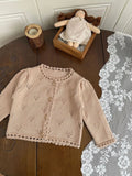  MQTIME  -  New Spring Baby Girls Knitted Sweaters Hollow Out Cardigan Coats Long Sleeve Crochet Toddlers Kids Sweater