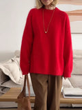 MQTIME  -  Fluffy Mohair Sweater Women Oversize Slouchy Long Sleeve Round Neck Autumn Cozy Knitwear Women Knit Sweet Lady Jumper 2025