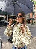 MQTIME  -  Korean Thin Loose Polka-dot Cardigan Jacket Spring and Autumn Fashion Street Style Women's Jacket