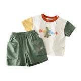 MQTIME  -  Summer New Baby Short Sleeve Clothes Set Infant Boy Dinosaur Print T Shirts + Shorts 2pcs Suit Cute Toddler Girl Outfits