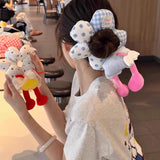 MQTIME  -  Cartoon Lower Body Of Animal Large Flower Scrunchie For Women Girls Sweet Hair Band Headband Hair Tie Cute Hair Accessories