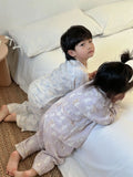 MQTIME  -  Spring Sweet Long Sve Children's Clothing Thin Air Conditioning Suit Home Clothes Set for Mother And Daughter Girls
