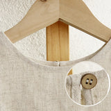 MQTIME  -  Girl's Linen T-Shirt Loose And Breathable Cool Sleeveless Summer Tank Top Unisex Basic Cotton Linen Tops For Boys And Girls