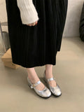 MQTIME  -  Wedding New Design Lolita Mary Janes Shoes Temperament Pumps Round Toe Thick Heels Buckle Strap Solid Color Handmade For Ladies
