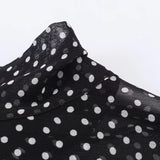  MQTIME  -  Polka Dot Printed Women Shirt Autumn New Bow Tied Blouse Woman Tops Lady Ruffles Long Sleeve Loose Elegant Blouses Top ﻿