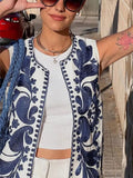 MQTIME  -  Embroidery Vest For Women Y2k Vintage Casual Sleeveless Cardigan Waistcoat Top Fashion Woman Floral Embroidered Vest