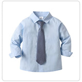 MQTIME  -  Boys' 4-Piece Formal Suit Set, Vest, Pants, Collared Dress Shirt and Tie Baby Toddler Kid Wedding Outfits Children Dresswear Set