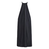  MQTIME  -  Silk Satin Texture Halter Dress Silky Smooth Hanging Neck Sleeveless Loose Backless Women Strap Long Dresses Slimming Vest Robe