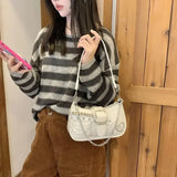  MQTIME  -  Retro American Style Y2k Metal Rivets Large Capacity Armpit Bag Super Cool Pu Pink Storage Bag Women Bags Single Shoulder Bag