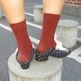 MQTIME  -  Vintage Denim Blue Lace-Up Chunky Heels Women's Pumps Polka-Dot Square-Toe Mary Jane Shoes Ballet-Style Dress Shoes Lolita Shoes