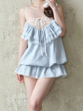 MQTIME  -  Summer Fashion Slim Lace Patchwork Sweet Slim Temperament Ruffles Y2k Women's Dress