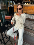 MQTIME  -  Lace Elegant Embroidery Shirts Women Autumn New Hollow Out Slim Long Sleeve T-Shirts Fashion Off Shoulder Cardigan Top