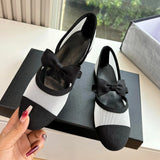 MQTIME  -  New Bow Ballet Flats French Retro Mary Jane Shoes Women Round Toe Hollow Out Flat Shoes