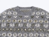  MQTIME  -  Women's Soft Knitted Pullover Women Fashion Long Sleeve Vintage Jacquard Sweater New Casual Loose Knitwear Tops ﻿ ﻿