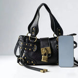 MQTIME  -  Retro Metal Rivet Buckle Lock Y2K Fashion Handbag Wallet Phone Storage Bag Crossbody Bags Shoulder Bag Purse Woman Bags