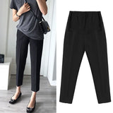 Mqtime Office Formal Maternity Pants Thin OL Elastic Waist Trousers Clothes For Pregnant Women Belly Business Wear Pregnancy Clothing