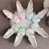 MQTIME  -  Y2K Wedges Lace Bow Lolita Y2K High Heel Summer Llita Cosplay Shoes Mary Jane Shoes Sneakers Cutecore Heels Women's Footwear