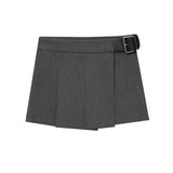  MQTIME  -  High Waist Mini Skirt Women Fashion Wide Pleated Elegant Skirt Shorts Woman Y2k Streetwear With Belt Casual Skorts ﻿