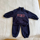  MQTIME  -  Winter New Children Plus Velvet Thick Clothes Set Boys Girls Fleece Letter Sweatshirt + Pants 2pcs Suit Kids Sports Outfits