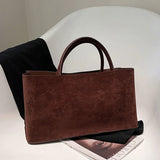 MQTIME  -  Faionable Large Capaci Commuter Suede Tote Bag Dongda Gate New Soft PU Handbag Casual Youth Sle Trendy Tot Bag