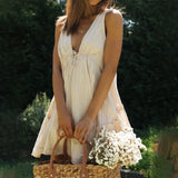 MQTIME  -  Solid Color Irregular Drawstring Dress for Beach robe femme