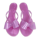 MQTIME  -  Summer Jelly Slippers Women Butterfly PVC Sweet Beach Pull On Flat Solid Ladies Versatile Fashion Anti slip Slippers