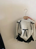 MQTIME  -  New Spring Kids Clothes Set Children Cute Thin Style Sweater +Skirt Girls Bow Outwear
