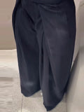 MQTIME  -  Women's Casual Spliced Long Trouser Baggy High Waist Pockets Denim Striped Trousers 2025 New Autumn Lady Street All-match Pants