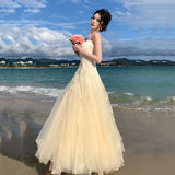 MQTIME  -  3D Butterfly Lace Skirt Heavy Industry High Grade Mesh Style Design Dress Vacation Beach Elegance Temperament Long Dress