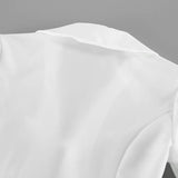  MQTIME  -  Y2k Solid Lace-up Slim-waist Turn Down Collar Long Sleeve Temperament All Match  Women Shirt
