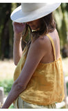 MQTIME  -  100% Linen Tops Button Down Solid Color Crop Tops Femme Boho Camis Holiday Solid Color Tank Tops Holiday Vest
