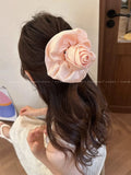 Mqtime New Style Handmade Rose Crab Hair Clip Hair Catches For Women Pink Black Red Headwear For Girls Summer Accessories