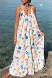 MQTIME  -  Oversize Beach Dress Strapless Loose Fit Boho Maxi Dress Round Neck Sleeveless Sundress Mujer Vestidos Vacation Robes