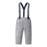 MQTIME  -  Children Boys Gentleman Clothing Sets Toddler Boy Long Sleeve Bowtie Shirts+Suspenders Pants Outfits Formal Suits