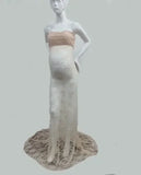 MQTIME  -  Lace Maternity Dress Sexy Photo Shoots Long Fancy Pregnancy Dress Shoulderless Maxi Gown For Pregnant Women Photography Props