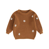 MQTIME  -  Winter Autumn New Baby Boys Girls Sweater Long Sleeve Cute Flower Knit Clothes Newborn Knitwear Pullover Top For Infant