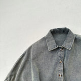MQTIME  -  Autumn New Children Loose Denim Cardigan Girls Vintage Dolman Sleeve Jacket Fashion Kids Boys Casual Coat Baby Clothes