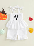 MQTIME  -  Toddler Boy Thanksgiving Romper Plaid Turkey Smocked Tie-up Spaghetti Strap Shorts Jumpsuit for Autumn Winter