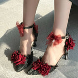 MQTIME  -  heeled sandals designer shoes woman trend lolita cosplay Elegant woman heeled shoes black goth y2k Luxury heels japanese