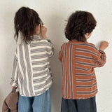 MQTIME  -  New Spring Kids Stripe Shirt Cute Color Block Girls Blouse Children Thin Style Long Sleeved Overshirt