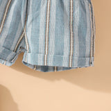 MQTIME  -  2Piece Summer Baby Boy Outfit Set Korean Cartoon Cute Print Short Sleeve Newborn Jumpsuit Bodysuit+Shorts Toddler Clothes BC1766