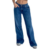 MQTIME  -  Y2K Baggy Jeans for Women Trendy Low Rise Casual Straight Leg Boyfriend Jeans Denim Pants with Pocket Streetwear