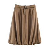  MQTIME  -  Women Leisure Skirts Spring Summer New Fashion Solid Color Mini Skirts For Women Elegant High Waist Khaki Skirts