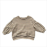  MQTIME  -  Autumn New Children Long Sleeve T Shirts Cotton Boys Girls Casual Striped Sweatshirt Baby Vintage Pullover Tops Kids Clothes
